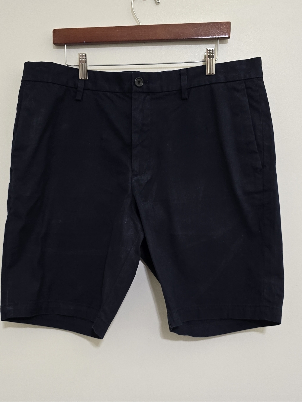 BANANA REPUBLIC size 36 Aiden Shorts Flat Front‎ Navy Blue Preppy Chino Stretch